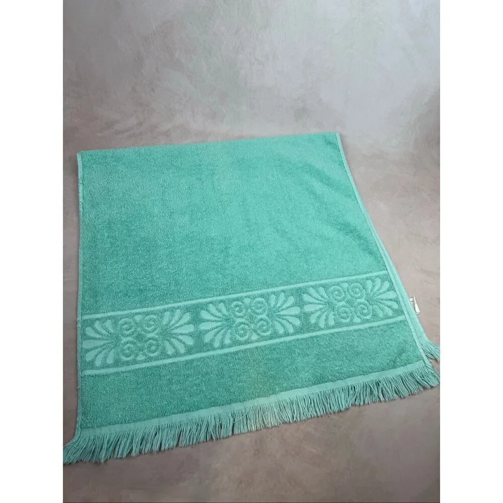 Vintage Cannon Santa Cruz Bath Towel Teal Aqua 21x42” READ